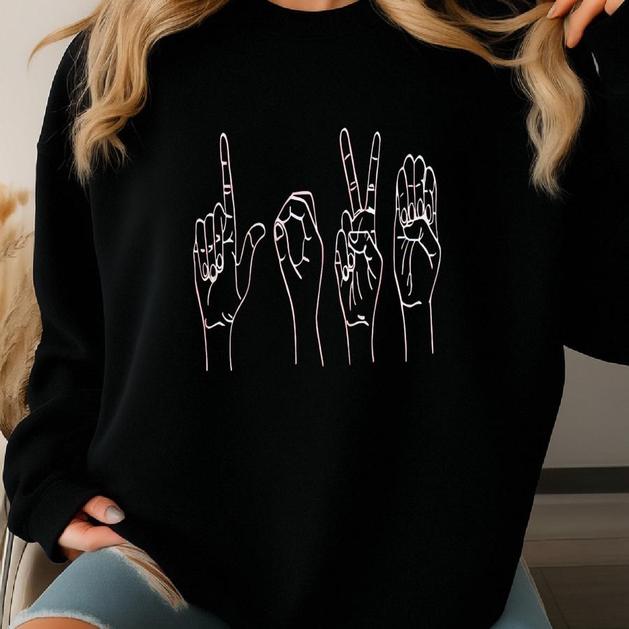 Love ~ Sign Language Bella Canvas Soft Tee Sweatshirt
