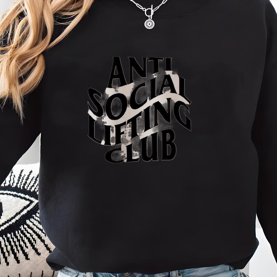 Custom Anti Social Lifting Club Shirt, Unisex Tshirt, Personalized Social Club Crewneck, Gym Shirts Men, Gift For Him, Women Sweatshirt
