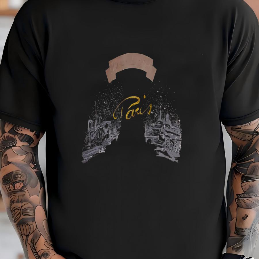 Vintage Paris Crewneck Sweatshirt, France Souvenir, Tour Eiffel, Large T-shirt