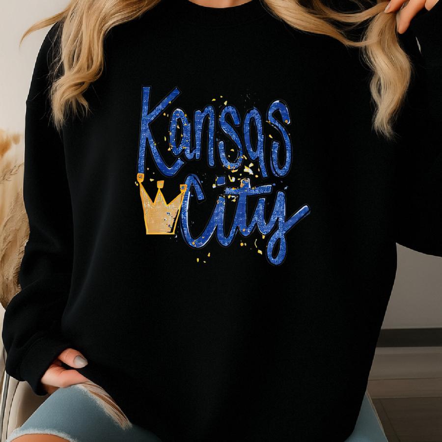 Kansas City Baseball Crewneck Sweatshirt, Kansas City Sweatshirt, Kc Baseball Sweatshirt, Kansas City Baseball Shirt, Crown Town, Retro Kc Sweatshirt