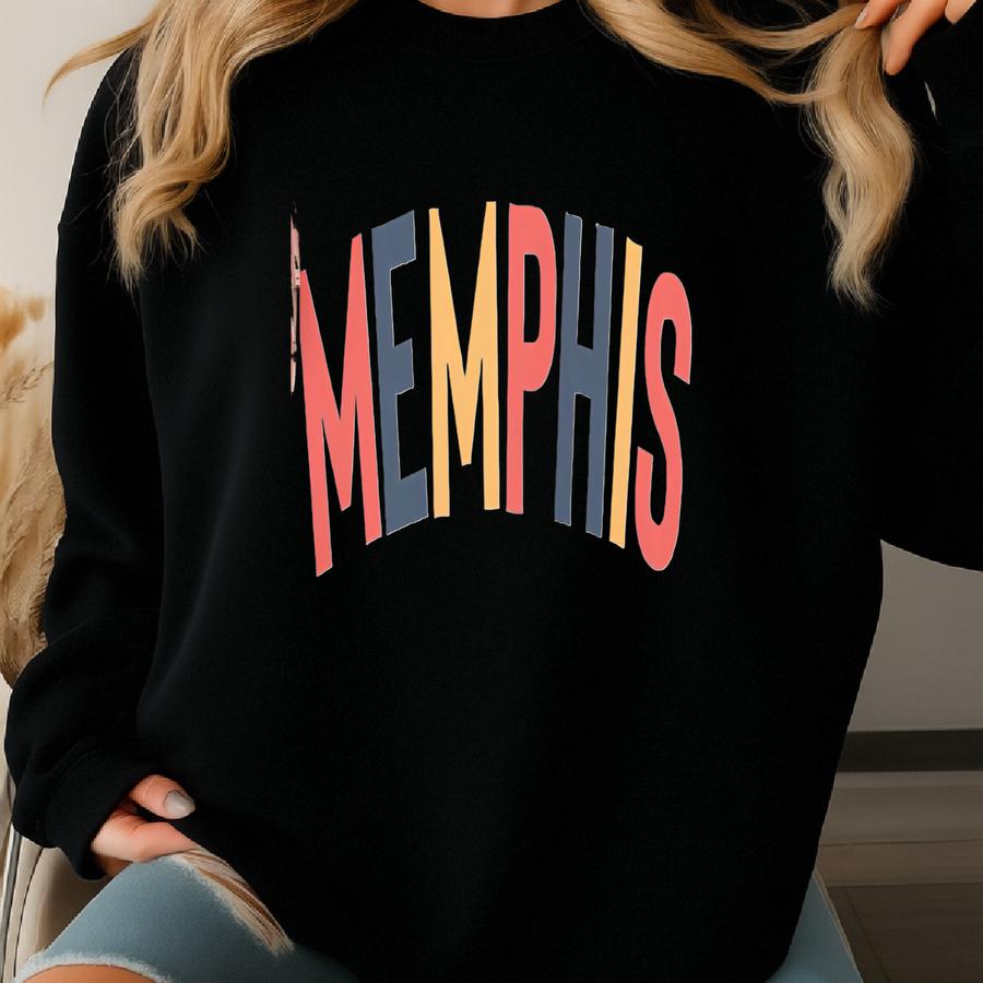 Memphis Sweatshirt: Vintage Style Crewneck, Trending Colors Sweatshirt