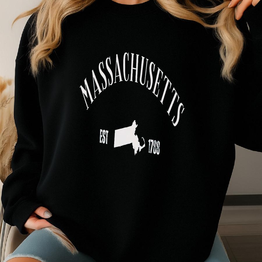 Massachusetts Sweatshirt, Massachusetts Shirt, Moving Gift, Massachusetts Souvenir, Cape Cod, Nantucket, Vintage State Sweatshirt Sweatshirt