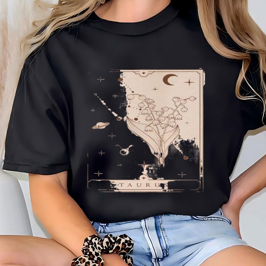 Taurus Tee Taurus Gift Taurus Gifts May Birth Flower Tote Birth Month Tote Horoscope Tote Zodiac Sign Tote Aesthetic Tee T-shirt