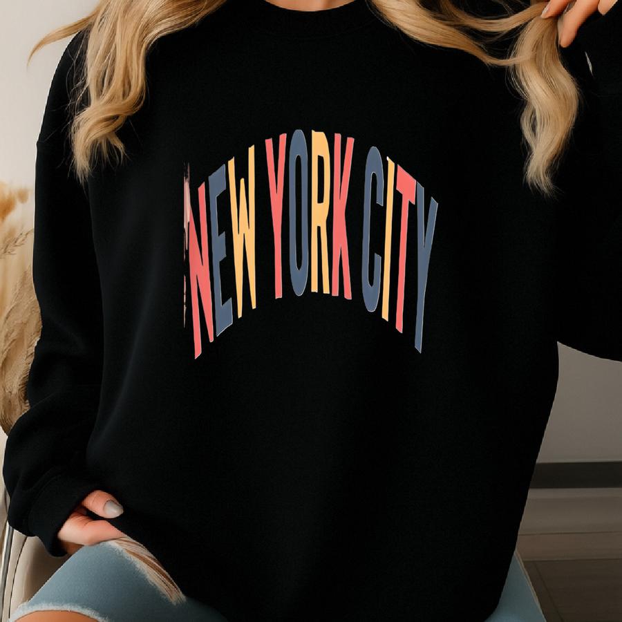 New York City Sweatshirt: Unisex Vintage Style Crewneck Sweatshirt