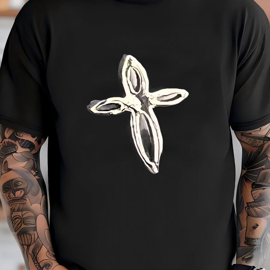 Silver Cross Earrings - Silver Small Cross Earrings, Silver Cross Earrings, Cute Earrings, Stud Earrings, Hypoallergenic Stainless Steel T-shirt