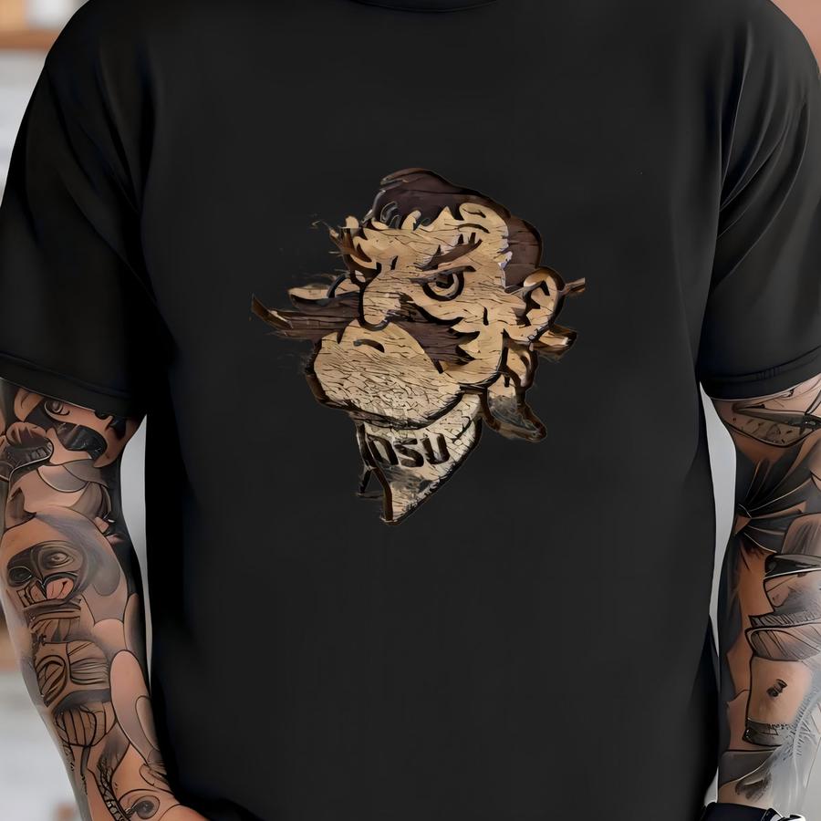 Oklahoma State Pistol Pete Drink Ers, Osu Wooden Laser Engraved Er Set T-shirt