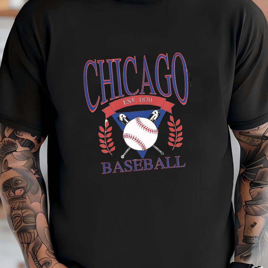 Vintage Chicago Baseball Crewneck Sweatshirt, North Side Sweatshirt, Chicago Baseball Shirt, Retro Chicago Sweatshirt, Baseball Game Day Tee T-shirt