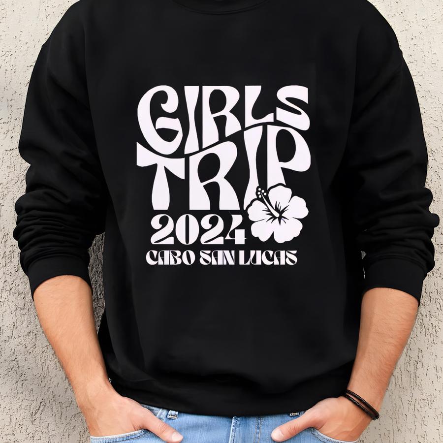 Cabo San Lucas Shirt Girl's Trip T-shirts 2024 Custom Vacation Tshirt Personalized Girls Weekend Gift Beach Trip Tees Mexico Matching Shirts Sweatshirt