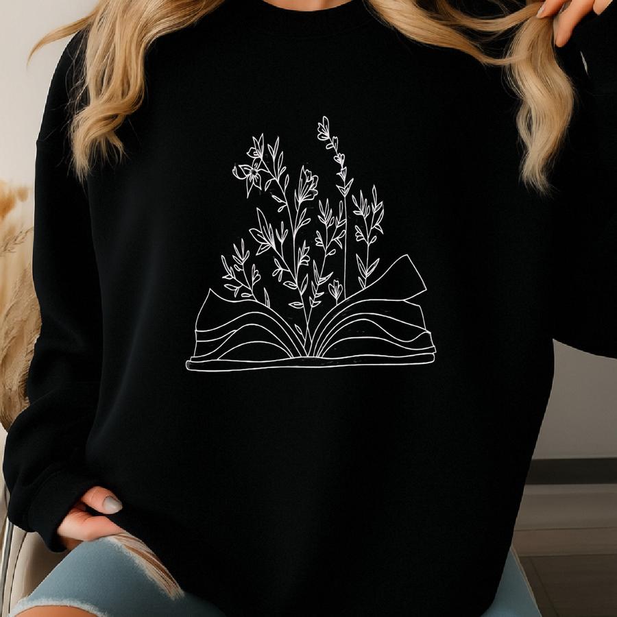 Booktrovert Wildflower Shirt For Book Lover Reading Shirt Book Nerd Gift For Librarian Reader T Shirt For Women Teacher Bookish Gift Sweatshirt