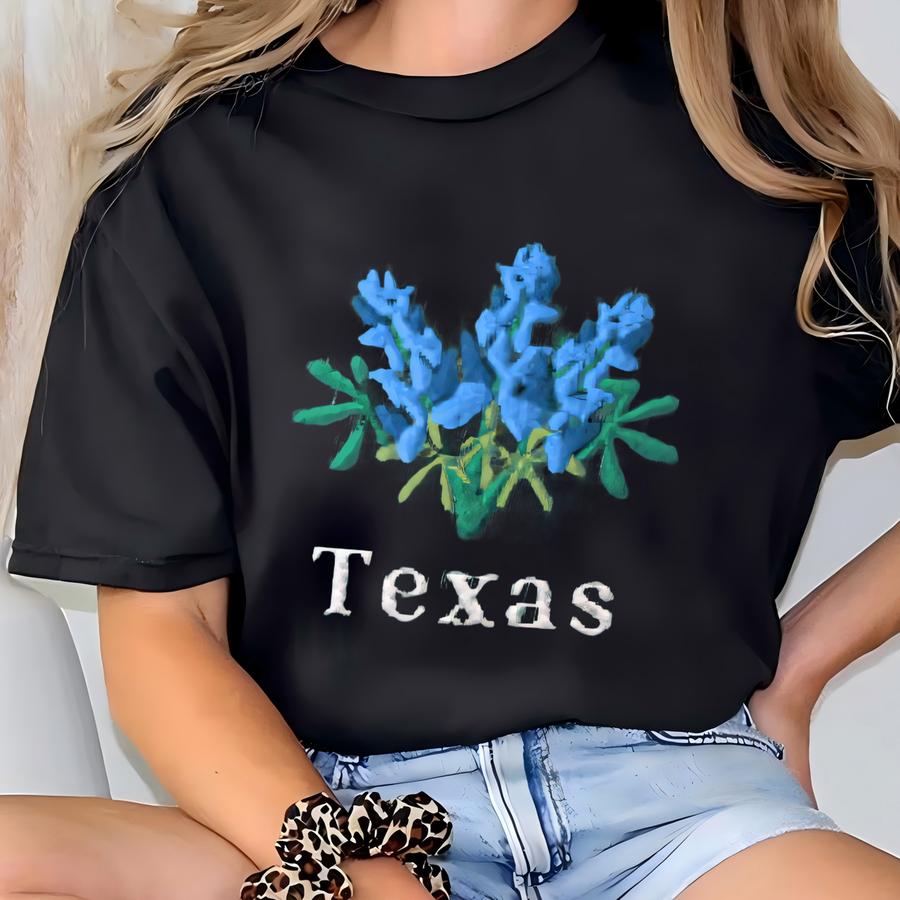 Shirt, Texas Bluebonnets Shirt, Texas Shirt, Custom Texas Crewneck, Bluebonnets Shirt T-shirt