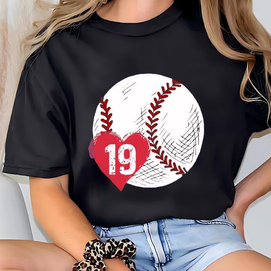 Personalized Baseball Mom Hoodie: Custom Number Baseball Tee T-shirt