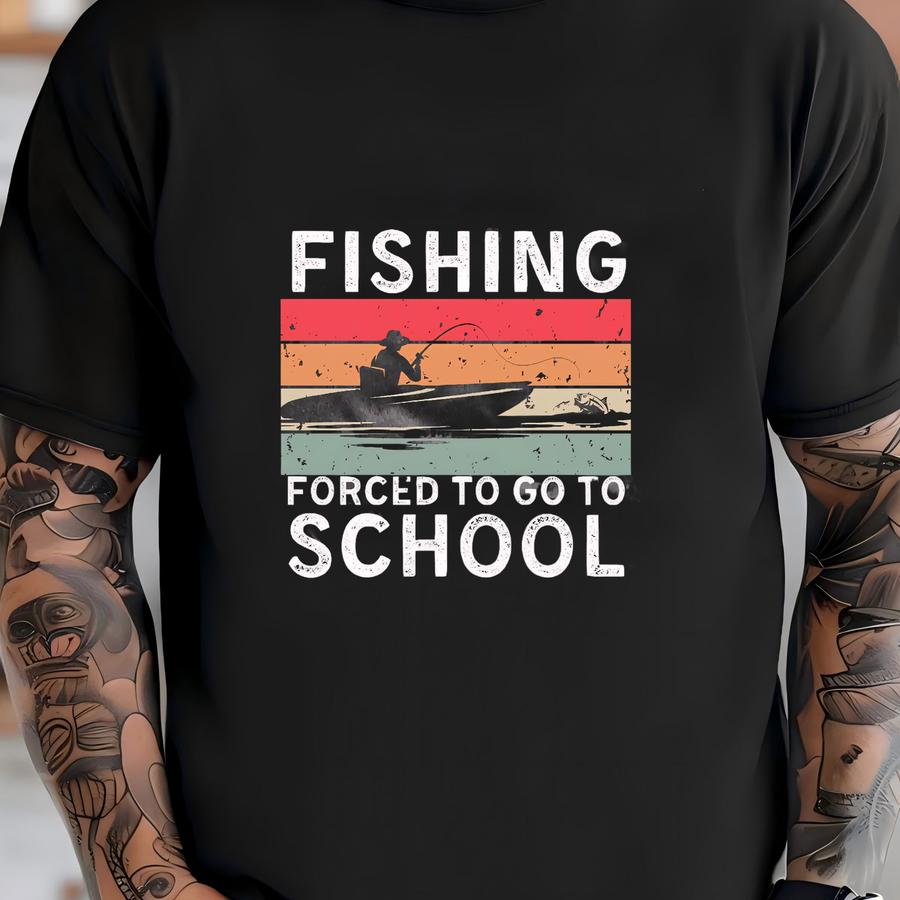Born To Go Fishing Forced To Go To School Hoodie, Funny Fishing Hoodie, Gift For Fisherman, Fishing Lover, Fishing Mom, Fisherman Hoodie T-shirt
