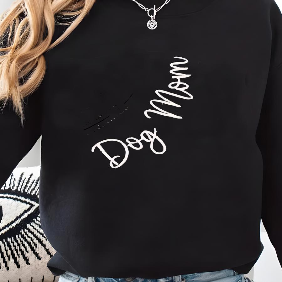Dog Mom Sweatshirt, Custom Mama Shirt With Pet Names, Dog Mom On Neckline, Paw On Sve, Gift For Dog Mom, Mother's Day Gift Sweatshirt