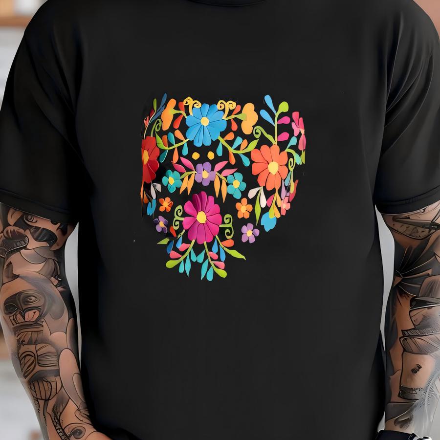 Artisanal Mexican Dress. Mexican Fiesta Dress. Colorful Floral Mexican Dress. Bridesmaid Mexican Dress. Graduation Dress. T-shirt