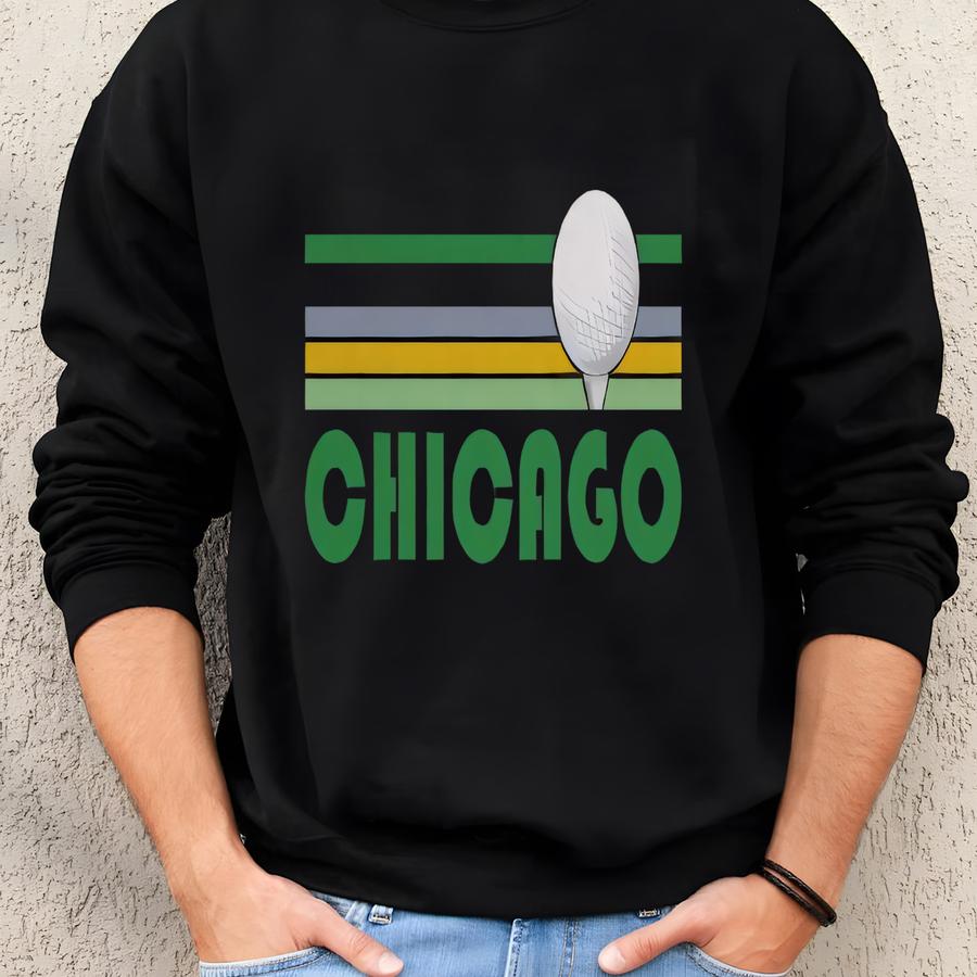 Golf Chicago, Illinois T-shirt - Retro Golf Unisex Chicago Shirt Sweatshirt