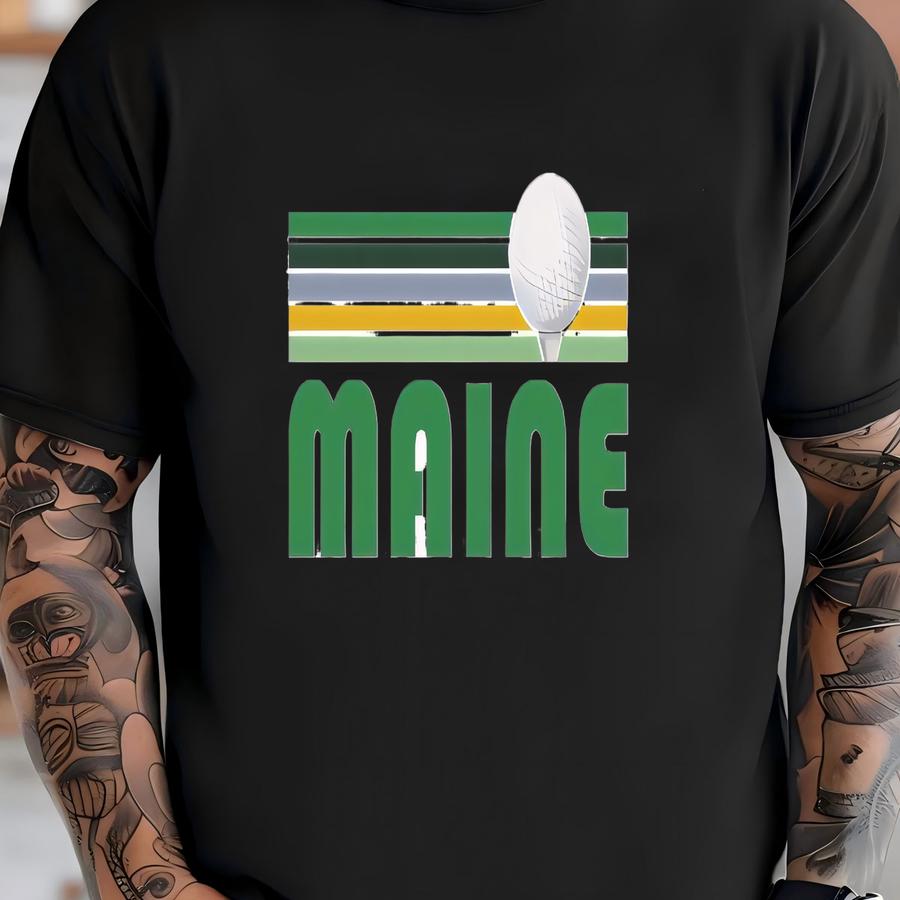 Golf Maine Sweatshirt - Unisex Retro Golf Maine Crewneck Sweatshirt T-shirt