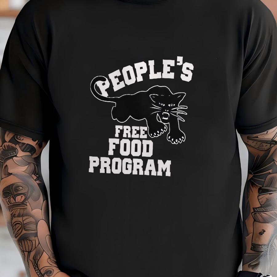 Black Panther Free Food Program Organic Cotton Tee T-shirt