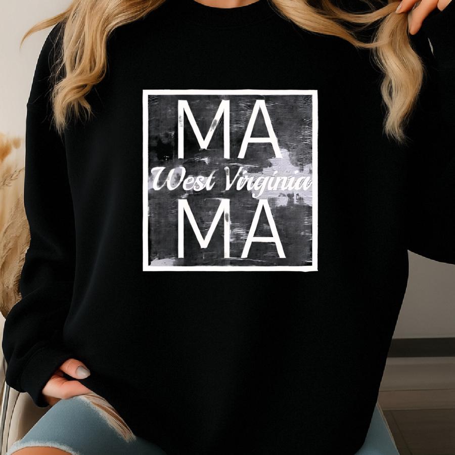 West Virginia Mama Square Sweatshirt, Stylish Women's Sweater For Mother's Day - Simple Design And Comfortable Fit For Mom Gift Sweatshirt