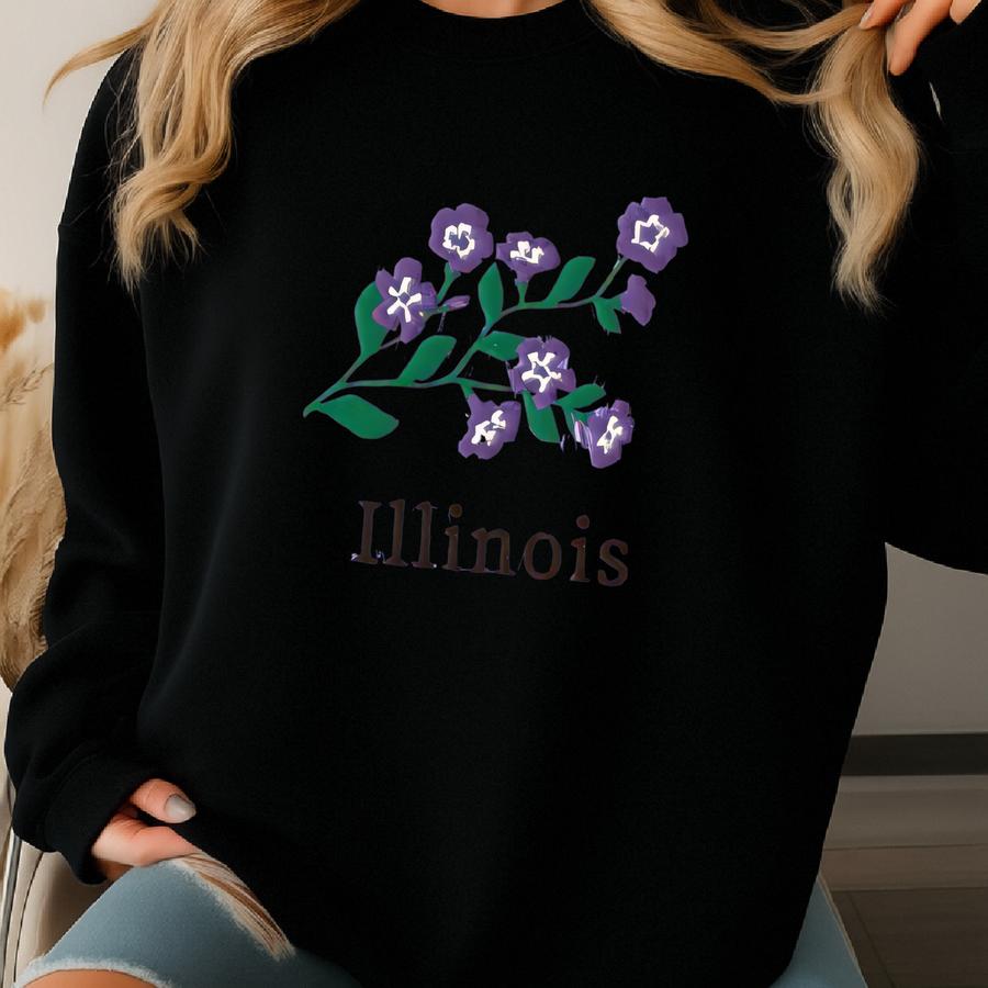 Illinois T-shirt, Illinois State Flower Shirt, Violet Flower Shirt, Illinois T-shirt Sweatshirt Illinois T-shirt, Illinois State Flower Shirt, Violet Flower Shirt, Illinois T-shirt Sweatshirt