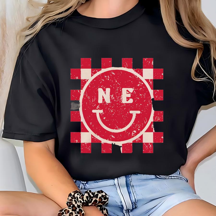 Youth Nebraska Shirt, Kids Nebraska Tshirt, Girls Nebraska Shirt, Retro Nebraska Hoodie, Nebraska Crewneck, Nebraska Gift, Ne Checkered Tee T-shirt