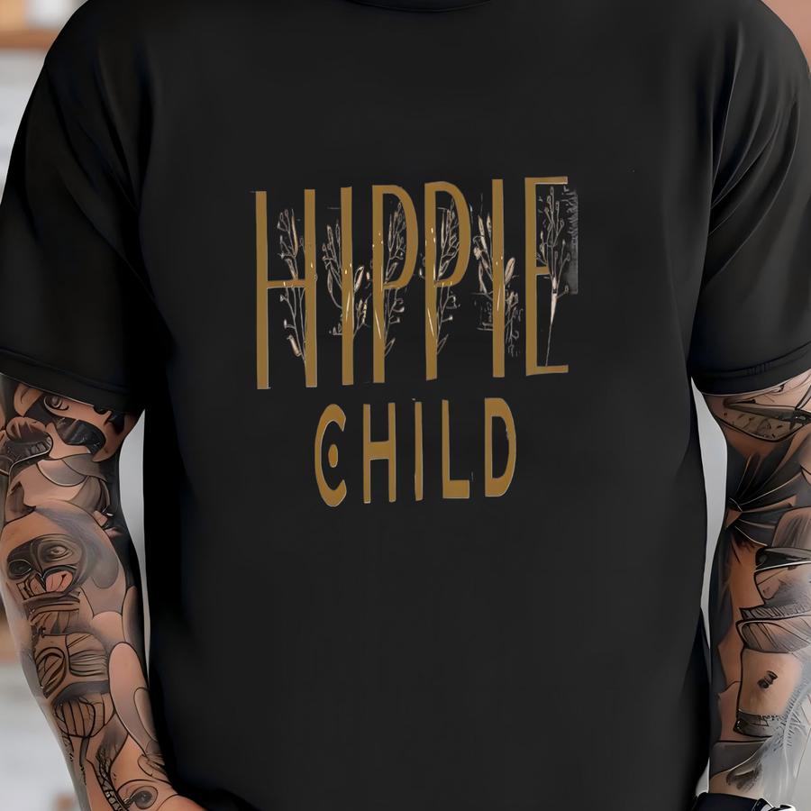 Hippie Child Unisex Heavy Blend Crewneck Sweatshirt, Hippie Vibes, Boho Sweatshirt, Hippie Shirt, Floral Boho Shirt T-shirt