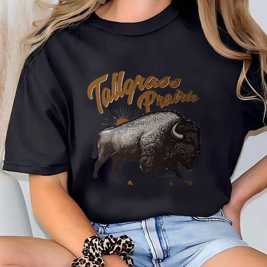 Tallgrass Prairie Mug National Preserve Kansas Enamel Camping Mug Bison Usa Buffalo America T-shirt
