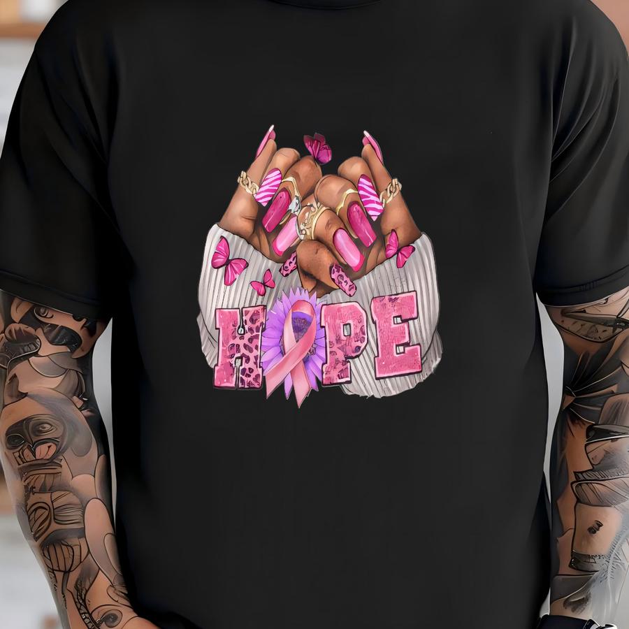 Breast Cancer Awareness Tee: Black Woman Hope Shirt T-shirt