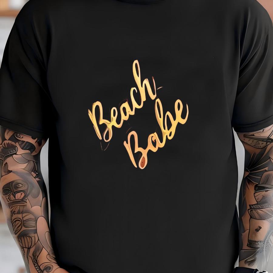 Beach Babe Gold Stud Earrings So Cute For Summer Beach Gift Stainless Steel Hypoallergenic Earrings Beach Bridesmaid T-shirt