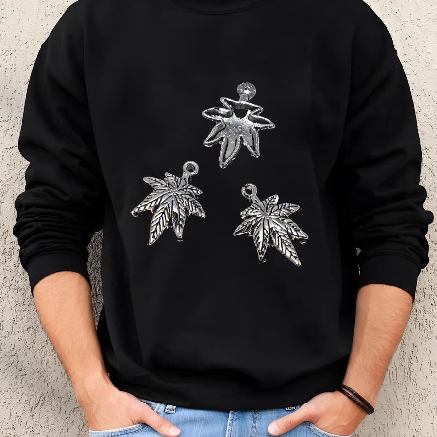 30 Antique Silver Maple Leaf Charms: Diy Jewelry Pendants Sweatshirt