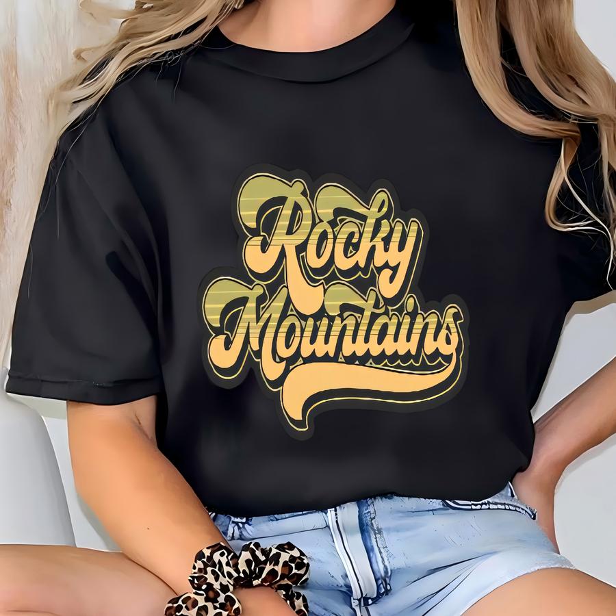 Retro Rocky Mountains Hoodie: Vintage National Park Tee T-shirt