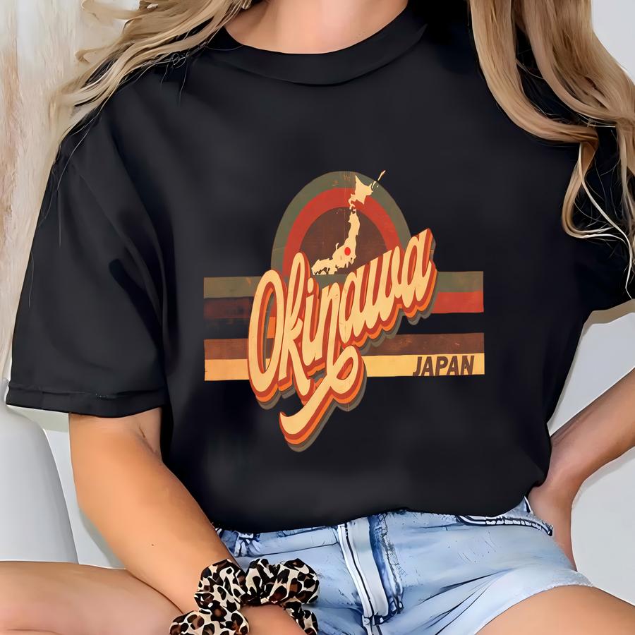 Vintage Okinawa Hoodie: Retro Japan Souvenir Tee T-shirt