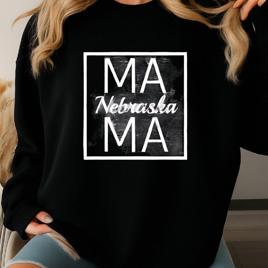Nebraska Mama Square Sweatshirt, Stylish Women's Sweater For Mother's Day - Simple Design And Comfortable Fit For Mom Gift Sweatshirt