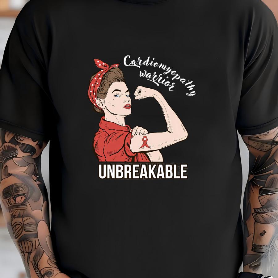 Cardiomyopathy Awareness Shirt / Tank / Hoodie, Cardiomyopathy Warrior Unbreakable Tshirt, Support Shirts, Hoodie, Fighter Tee, Fight Gift T-shirt