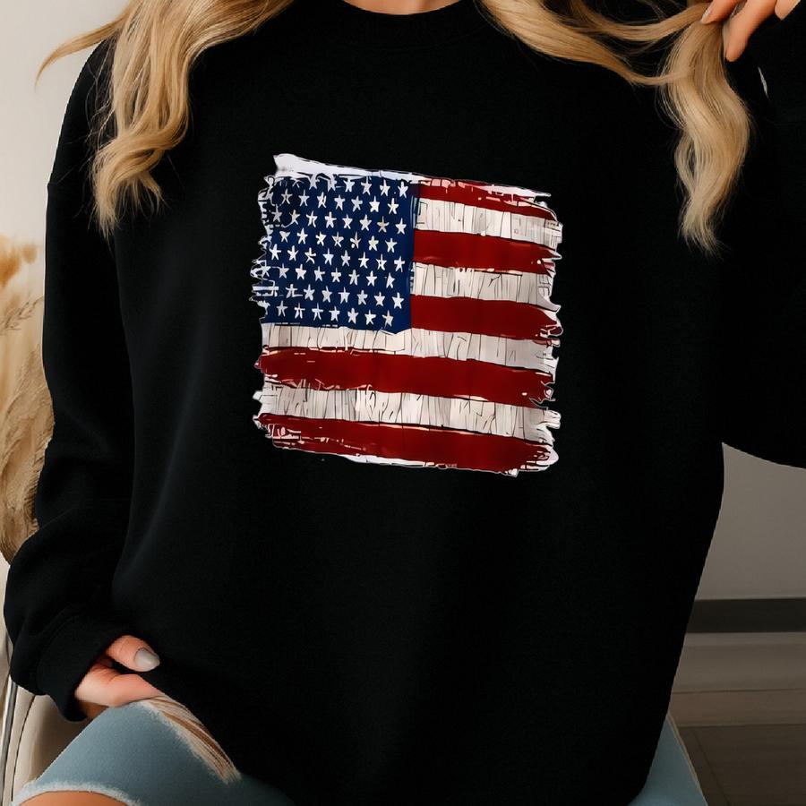 Pocket Size American Flag T-shirt, 4th Of July Flag Shirt, Patriotic Shirt, Usa Flag Shirt, Patriotic American Flag Tee, Usa Flag Distressed Sweatshirt