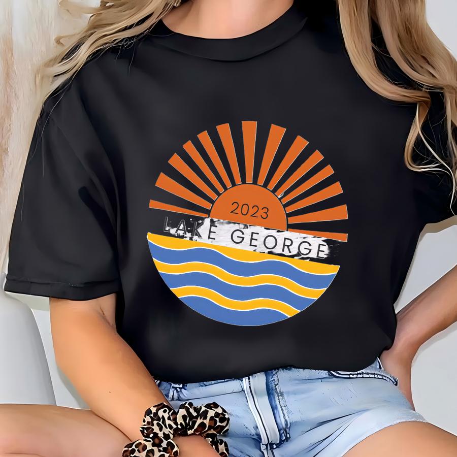Custom Lake Name Sunrise Raglan: Personalized Family Reunion Shirt T-shirt