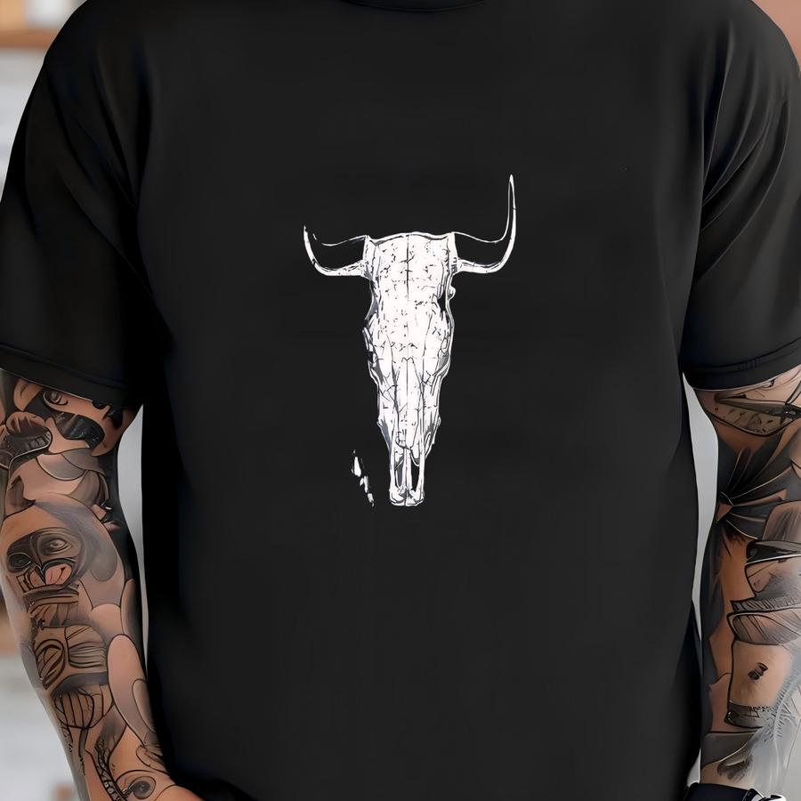 Leopard Print Cow Skull Tee: Western Cowgirl Lightning Bolt Shirt T-shirt