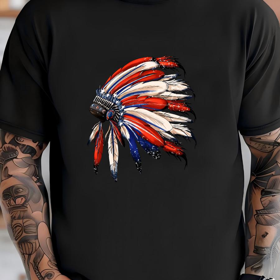 Native American Headdress Hoodie, Live Wild And Free Tee, Native American Unisex Hoodie, Native American Gift, Valentines Day,gift For Her T-shirt