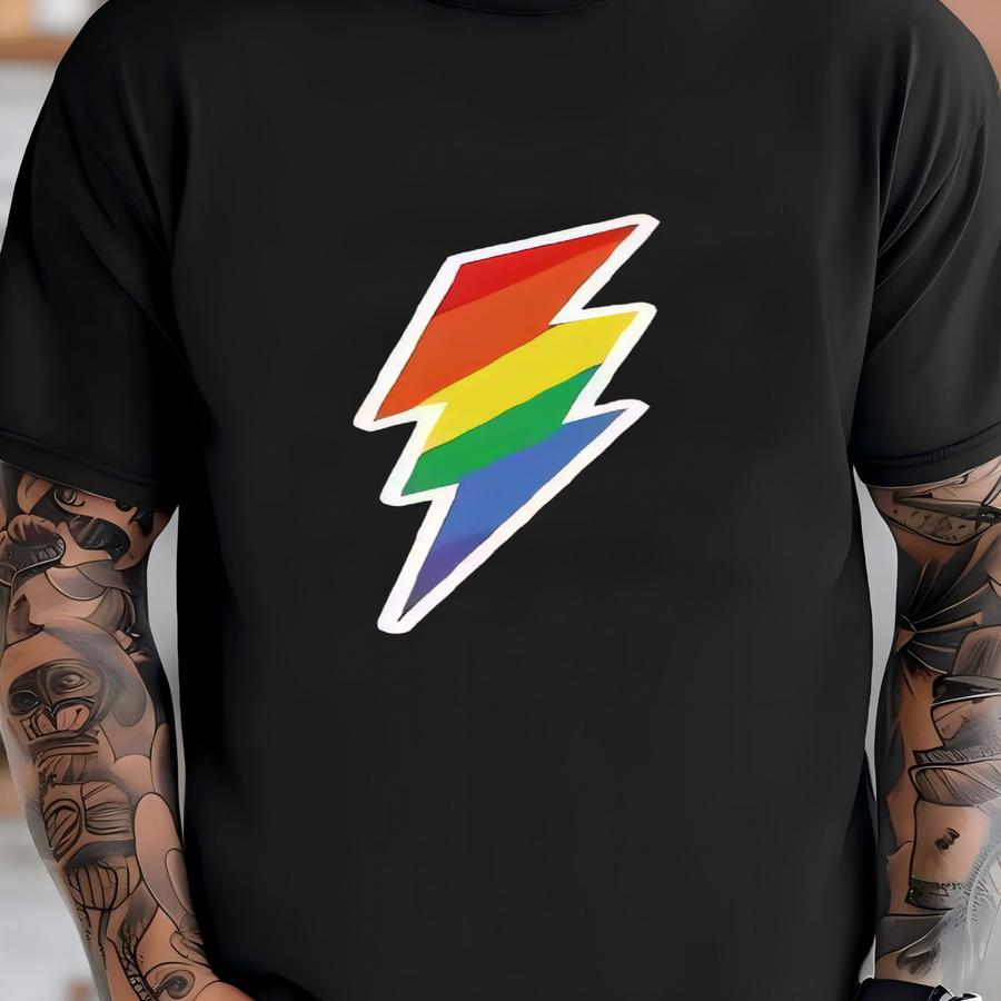 Rainbow Lightning Shirt, Lgbt Pride Shirt, Gay Pride Shirt, Pride Parade Shirt, Equality Shirt, Love Is Love Shirt, Activism Shirt T-shirt