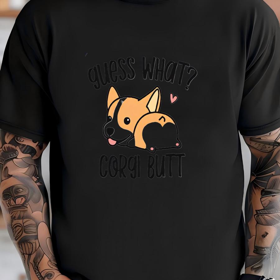 Guess What? Corgi Butt Toddler Shirt - Funny Dog Kids Tee - Cute Pet Baseball Tee T-shirt
