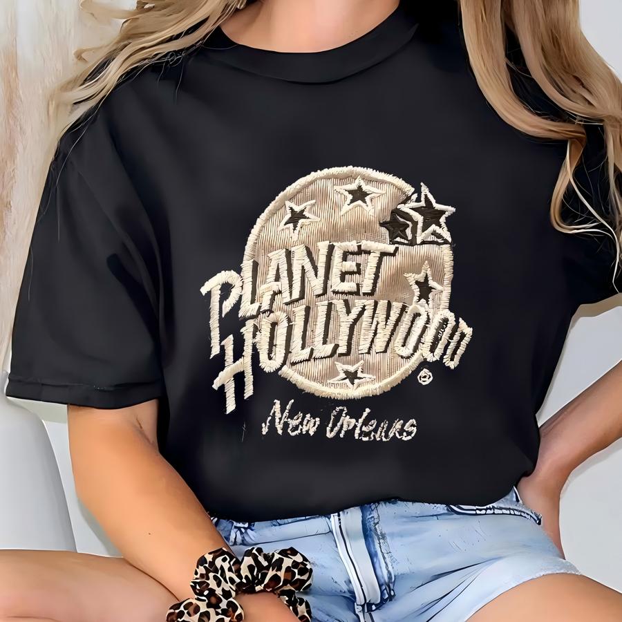 Vintage 90's Planet Hollywood New Orleans Black T Shirt Size L T-shirt
