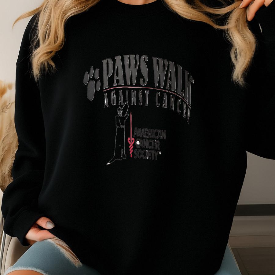 Vintage 90's Paws Against Cancer T-shirt Xl Sweatshirt