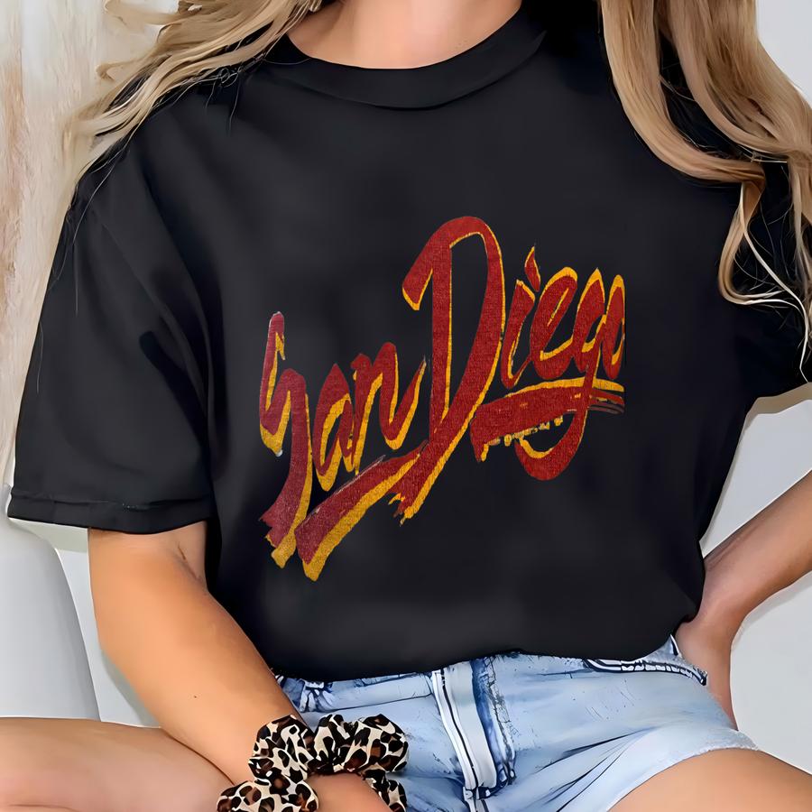 Vintage 80's San Diego Grey Crewneck Sweatshirt Size M T-shirt