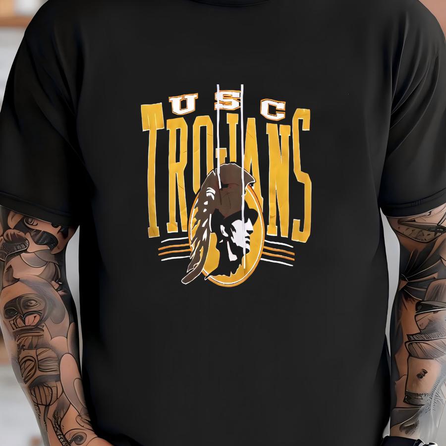 Vintage Usc University Of South California Trojans Hooded Jumper Spell Out L Size Red Colour T-shirt