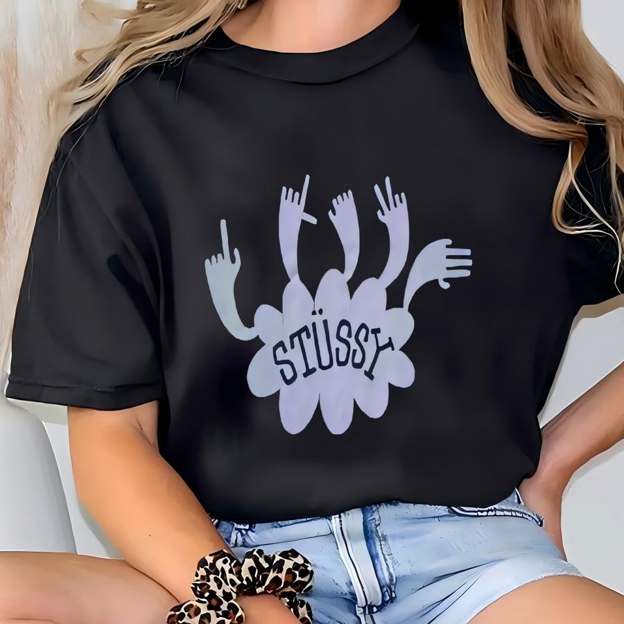 Vintage Stussy Sweatshirt Sweater Black Colour Sweater Pullover Jumper Hip Hop Swag Rap Large Size Crew Neck Streetwear Dope T-shirt