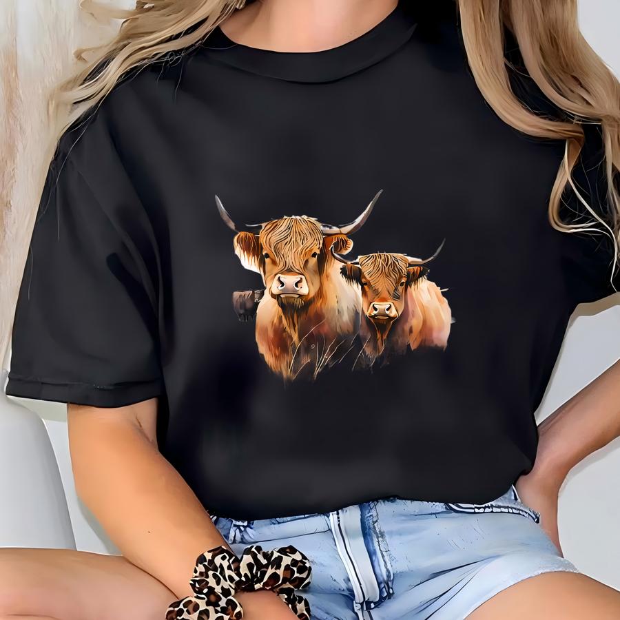 Christian Hoodie, Cattle On A Thousand Hills, Christian Hoodie, Faith Based Tshirt, Highland Cows, Highland Cattle, Christian Shirt T-shirt