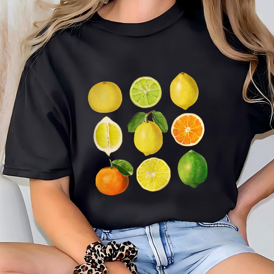 Citrus Shirt Lemon Shirt Lime Shirt Orange Shirt Fruit Shirt Cottage Core Shirt Lemon Clothing Cottagecore Shirt Fruit Tshirt Fruit T Shirt T-shirt