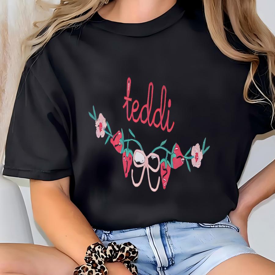 Strawberry Monogram Dress, Summer Monogram Dress, Strawberry Bubble T-shirt