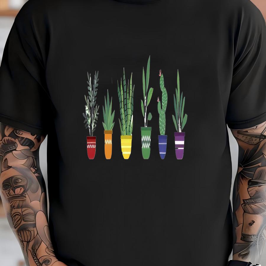 Pride Plant Shirt, Cute Pride Shirt, Gardener Shirt, Gender Neutral Shirt, Queer Shirt, Rainbow Shirt, Love Is Love, Pride Ally Shirt T-shirt