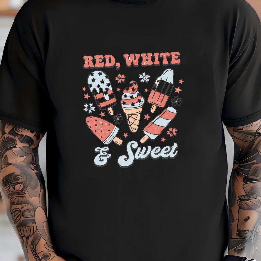 Red White And Sweet 4th Of July Shirt | Patriotic Tee | American Flag Shirt | Independence Day Hoodie | Freedom Celebration Shirt | 12337 T-shirt