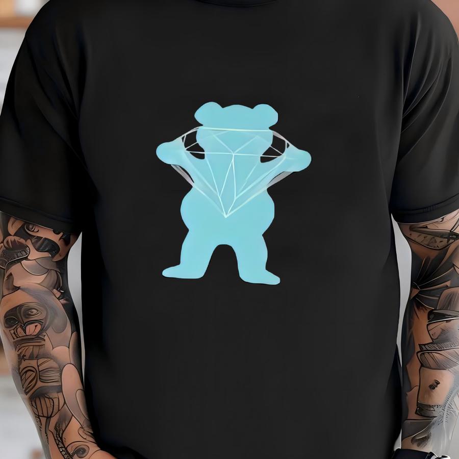 Diamond Supply Co Sweater, Vintage Diamond X Grizzly Crewneck , American Streetwear T-shirt